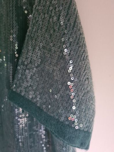 Womens Rd Williams Emerald Green Sequin Short Sleeve Jumper Sweater Size Uk 20-22  Eu 48-50 Brand New Bnwt