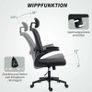 Office chair Ergonomic desk chair with flip-up armrests, adjustable lumbar support Black Image 3