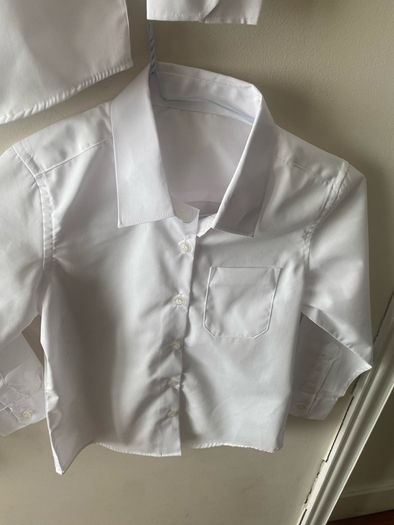 3 dunnes white shirts (new/as new) age 6-7