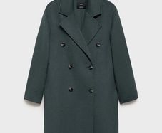 Mango Oversized wool coat  in GREEN
