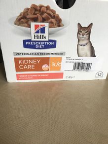 Hills kidney care cat food, 18 pouches