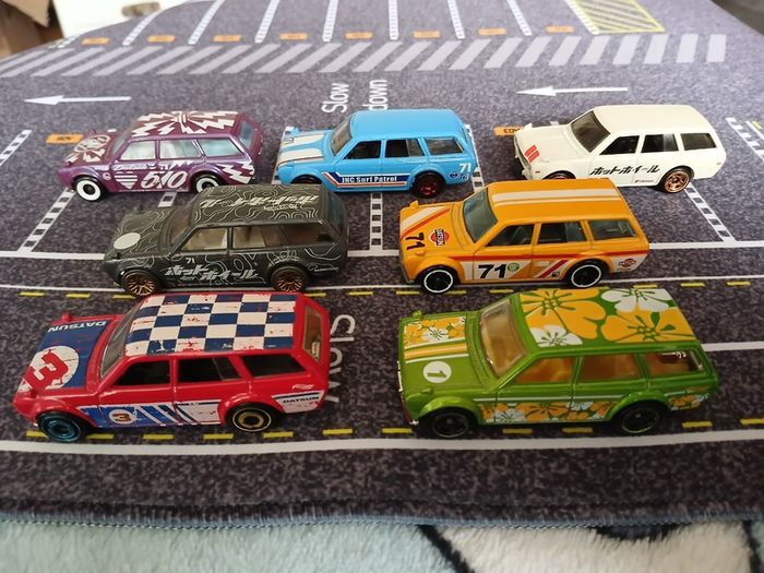 1/64 Hot Wheels Datsun 510 Wagon Lot x 7, Mystery Models, 5 Pack Loose Vgc