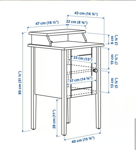 IKEA Olderdalen Bedside Table