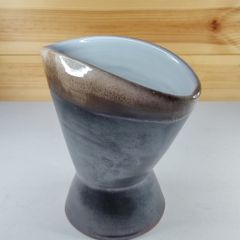 Textured Art Vase Glazed Ceramic Collectible Brown