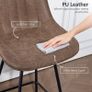 Set of 2 PU Leather Swivel Bar Stools - Brown Image 6
