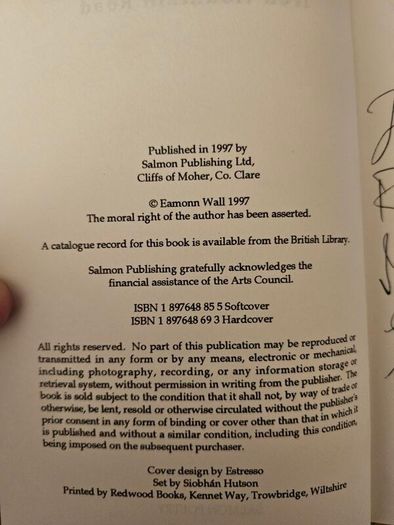 Iron Mountain Road. By Eamonn Wall. First Edition Paperback In Good Condition. See Photos For Same.