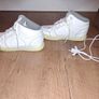 White leather Skechers high tops, size 1.5, vgc Image 3