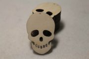 10 x Mini Wooden Skulls / Laser Cut / Scrapbooking Skeleton Jewellery Keyrings