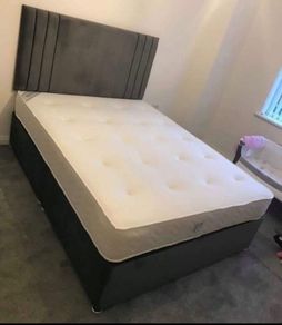 Brand New Double Divan beds. Double tufted memory foam mattresses. Multiple colours and storage option available