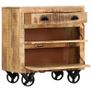 Side Cabinet with Wheel 70x40x75 cm Solid Mango Wood Image 5
