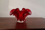 Mid Century Murano Red Art Glass Bowl