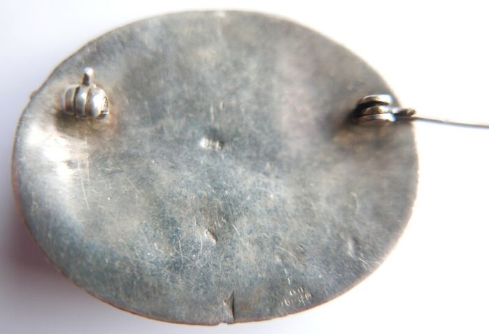 Antique Sterling Silver 925 Hallmarked Gem Set Brooch 2 inches Safety catch 15,3g