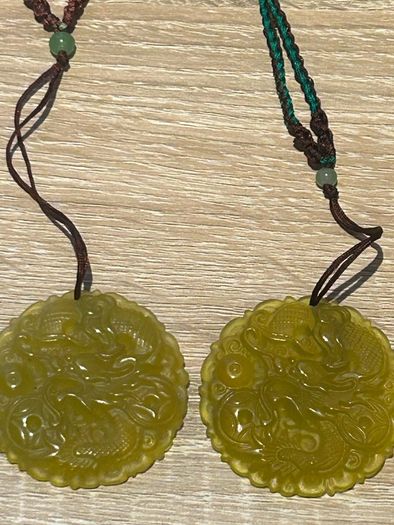 Carved Antique Dragon Pendants (2)