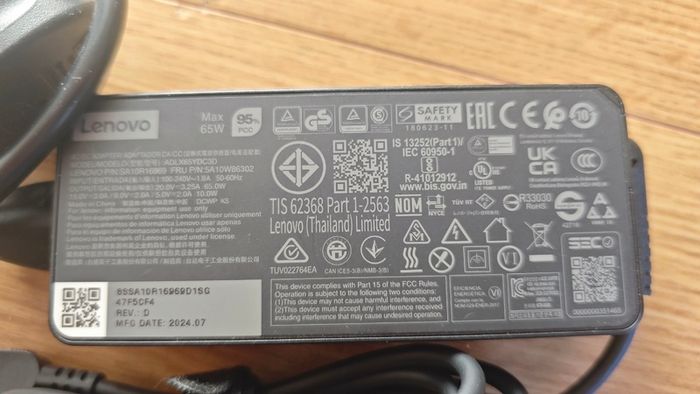 Lenovo 65W 20V 3.25A Type-C AC Adapter Charger Power Supply