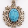 925 vintage sterling silver necklace and 800 silver turquoise pendant Image 3