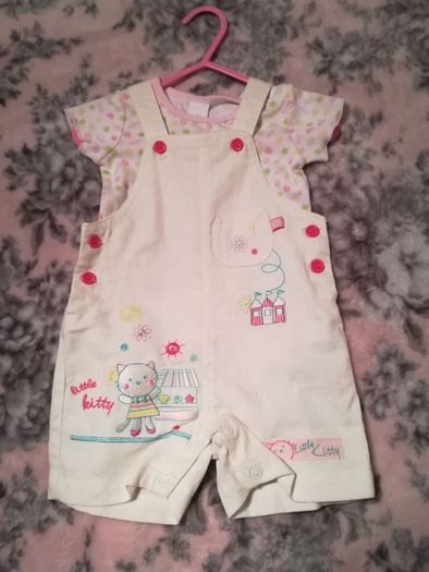 adams baby 2 Piece Outfit, Linen dungaree,s and top set,