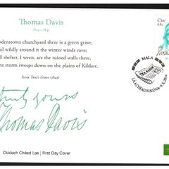 2014 Ireland Birth Centenary of Thomas Davis (Founder of the Young Ireland Movement) Commemorative Stamp Mallow Cancel An Post First Day Cover (FDC)