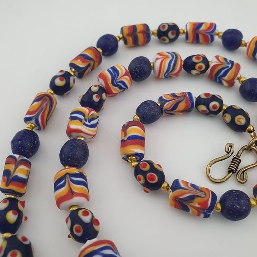 Antique Venetian African Style Mix Glass Necklace