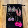 Selection of floral and gold drop earrings Image 2