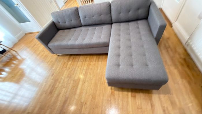 Sofa 3 Seater with Chaise Lounge Grey