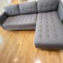 Sofa 3 Seater with Chaise Lounge Grey Image 4