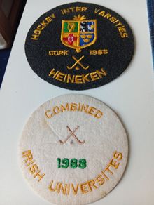 Vintage Sew On Hockey Patches Memorabillia Unused From 1986 And 1988 Heineken Etc