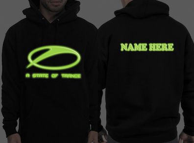 Personalised ASOT a state of trance HOODIE glow in the dark hoodie Armin Van Buuren dj hoodie
