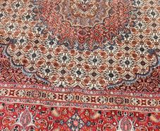 Beautiful Persian Moud Wool and Silk Square Rug and Runner