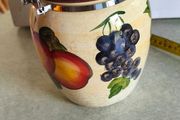 LAVORI ARTIGIANALI  Canister with Hinged Lid Hand Painted jar.