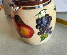 LAVORI ARTIGIANALI  Canister with Hinged Lid Hand Painted jar.