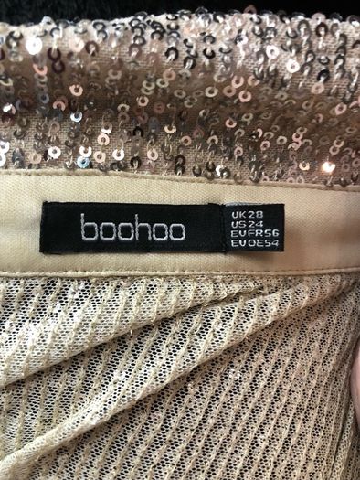 Boohoo champagne sequinned blouse (size 28)