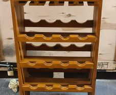 Solid Wooden Wine Rack Cabinet with Drawer and Glass Holders