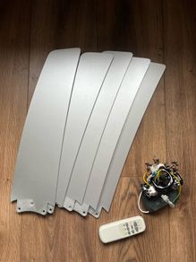 Qazqa Cool 52 ceiling fan silver, with light and remote