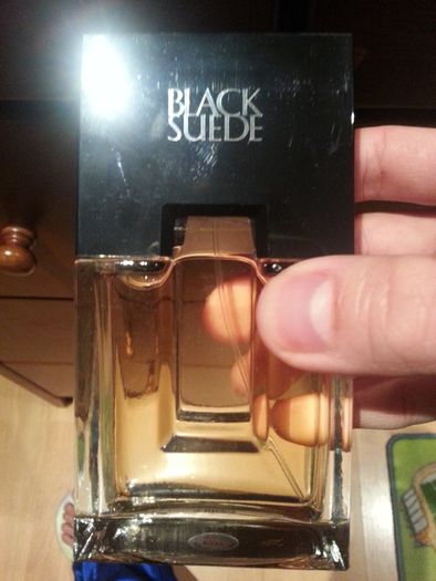 Cheap black suede perfume