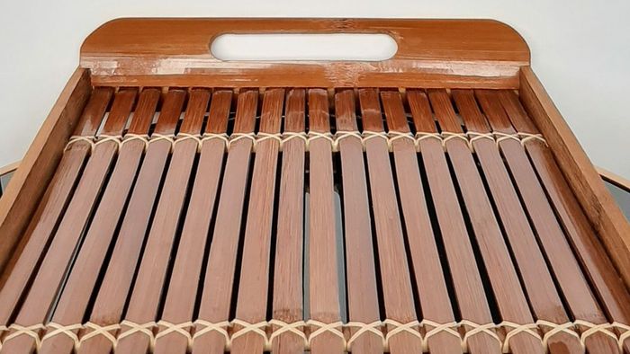 Vintage Bamboo & Wicker Colonial Style Serving Tray