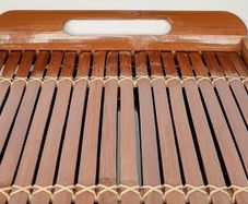 Vintage Bamboo & Wicker Colonial Style Serving Tray
