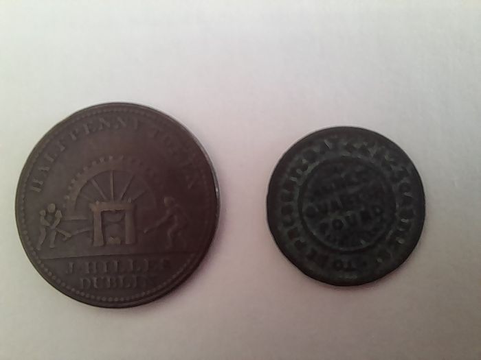 2 Dublin Tokens 1813 and 1825