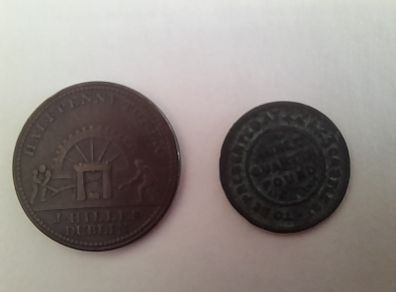 2 Dublin Tokens 1813 and 1825