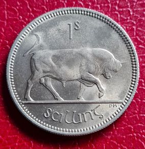 Ireland Unc Shilling 1963 1s coin