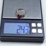 Vintage 14ct Gold Red Stone Ring Size 55 Dublin Hallmarked Image 7