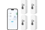 GAOEEIN Smart WiFi Thermometer Hygrometer, Wireless Indoor Outdoor Temperature and Humidity Sensor with Remote App Notification Alarm with Alexa Google Home (4 Pack)