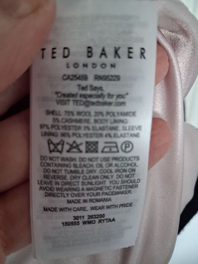 Ted Baker Rytaa Short Wrap Coat - Black - UK 12 - BNWT RRP 365