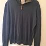 mens FAT FACE jumper sweater top quarter zip navy cotton cashmere blend Size medium Image 2