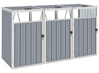 main image for ad Triple Garbage Bin Shed Grey 213x81x121 cm Steel