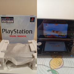 PS1 console boxed + original 3DS console (both partially faulty)