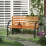 Garden Bench, 122Lx60Wx80H cm-Steel/Wood Image 9