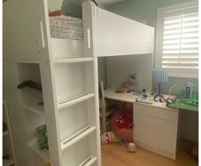 Smastad loft bed, wardrobe, drawers and desk
