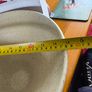 Large Angular Beige speckled ceramic bowl with a wide conical flare and a dark brawn contrasting base By Paul Costelloe. Image 3