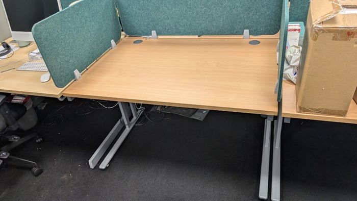 Office desk 1200mm x 800mm - silver cantilever leg frame, beech top