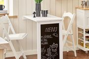 Folding Kitchen Dining Table with blackboard  white or grey